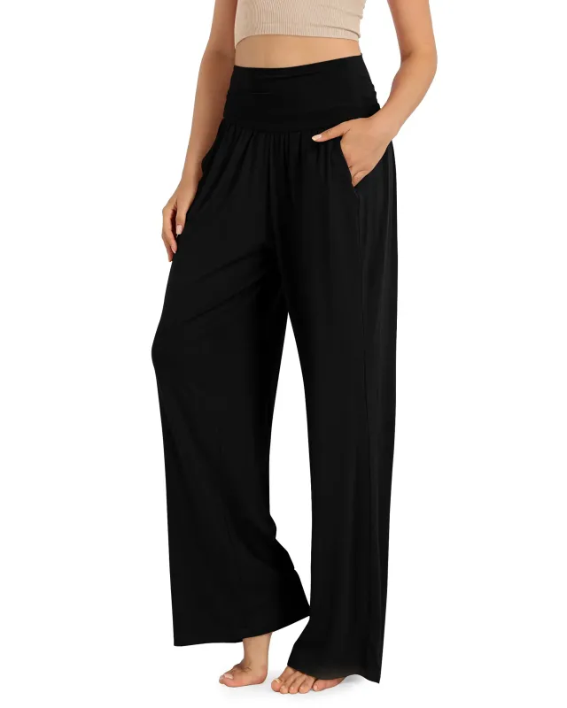30" Wide Leg Palazzo Loose Comfy Lounge Pants with Pockets made by Ododos