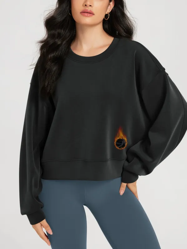 Modal Soft Oversized Fleece Lined Cropped Sweatshirts made by Ododos