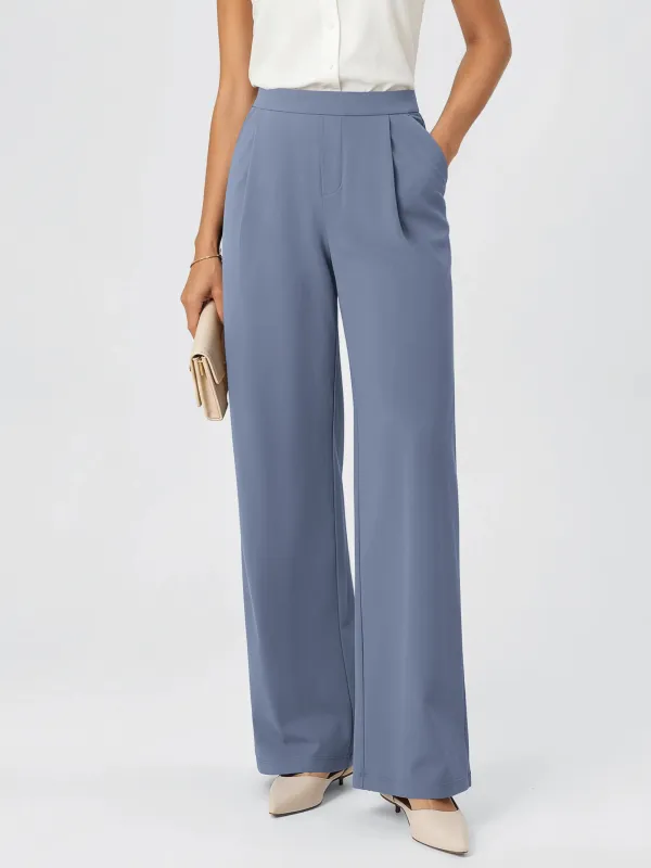 31" High Waisted Wide Leg Trousers with Pockets made by Ododos