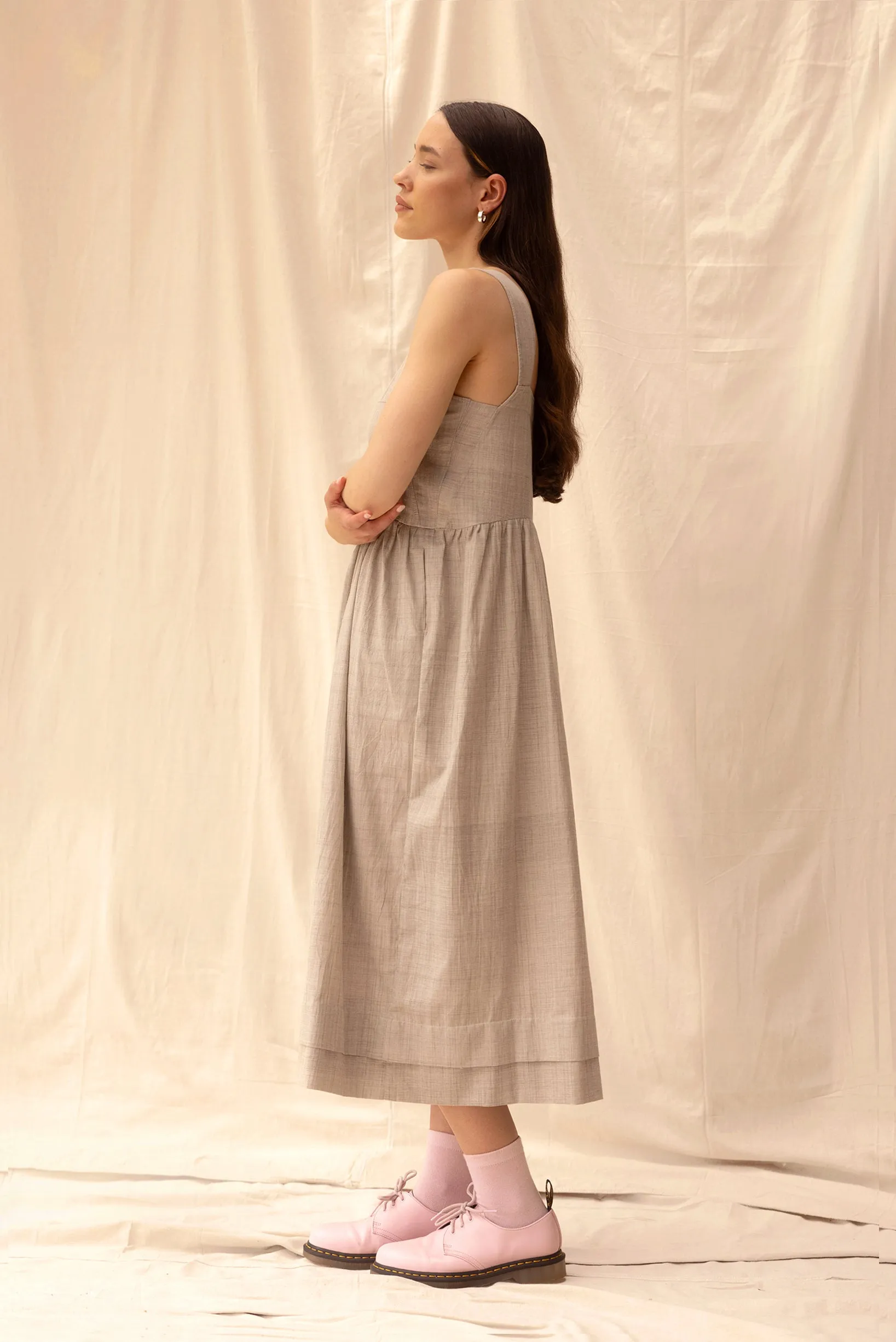 Ash Dress | Pebble (XS only) sold by ReCreate product image thumbnail 4