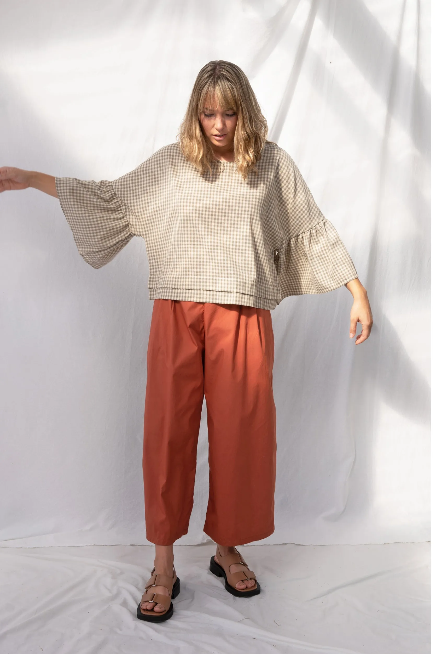 Sunday Top | Grey Gingham (XS only) sold by ReCreate product image thumbnail 2