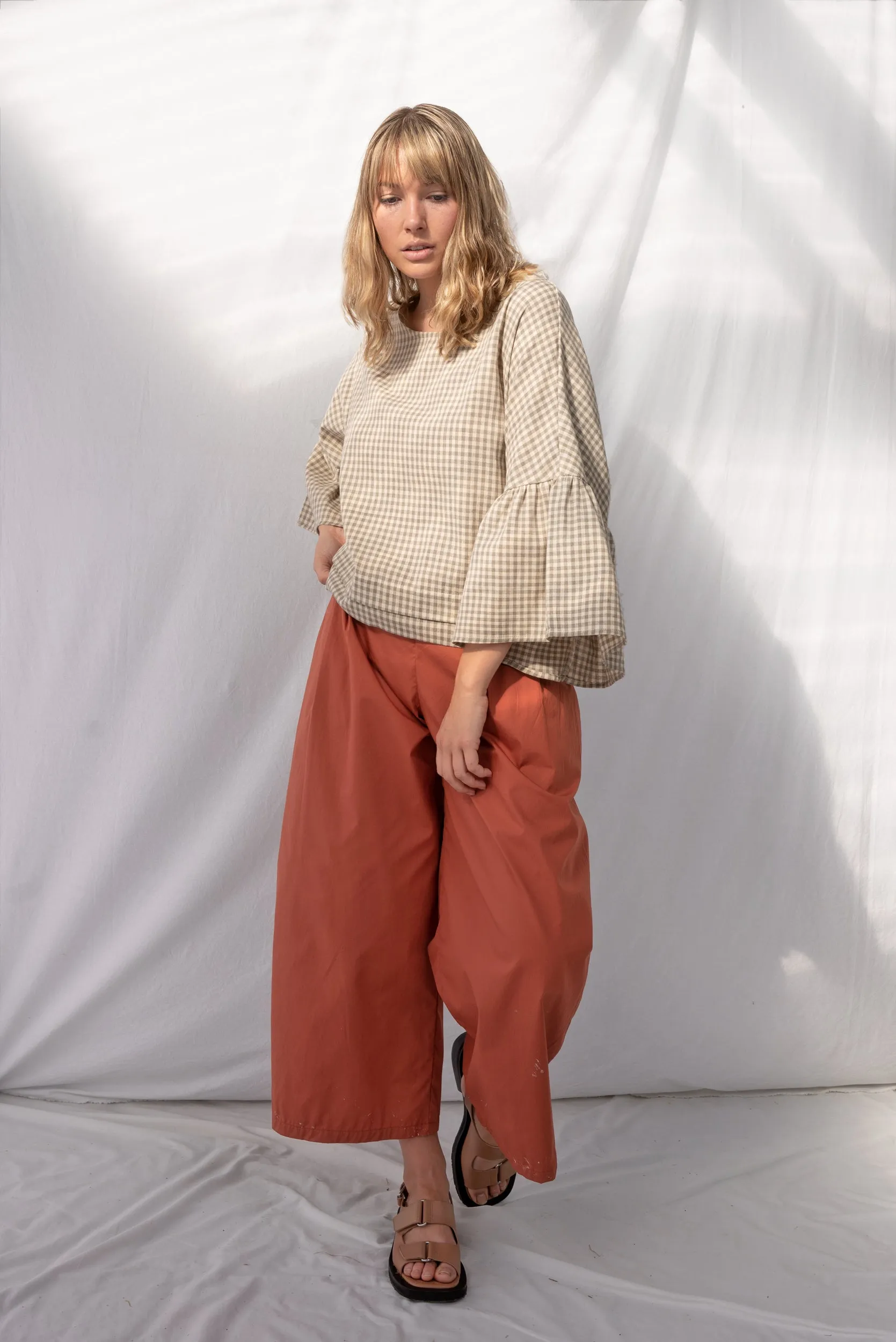 Sunday Top | Grey Gingham (XS only) sold by ReCreate product image thumbnail 3