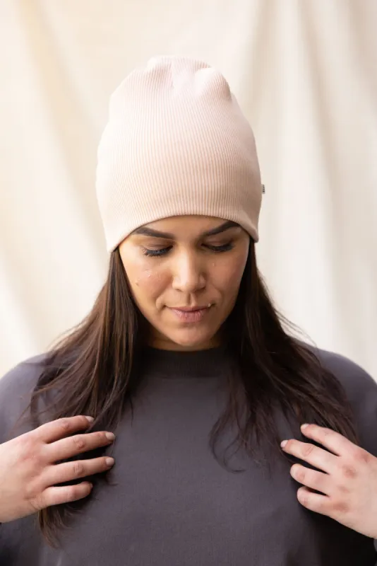Rib Beanie | Blush sold by ReCreate