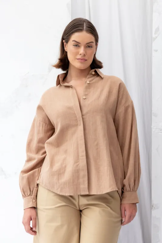 【正規品】blurhms Cotton Linen セットアップ 別注] blurhms / COTTON LINEN OPEN‐CALLAR SHIRT TL | THE