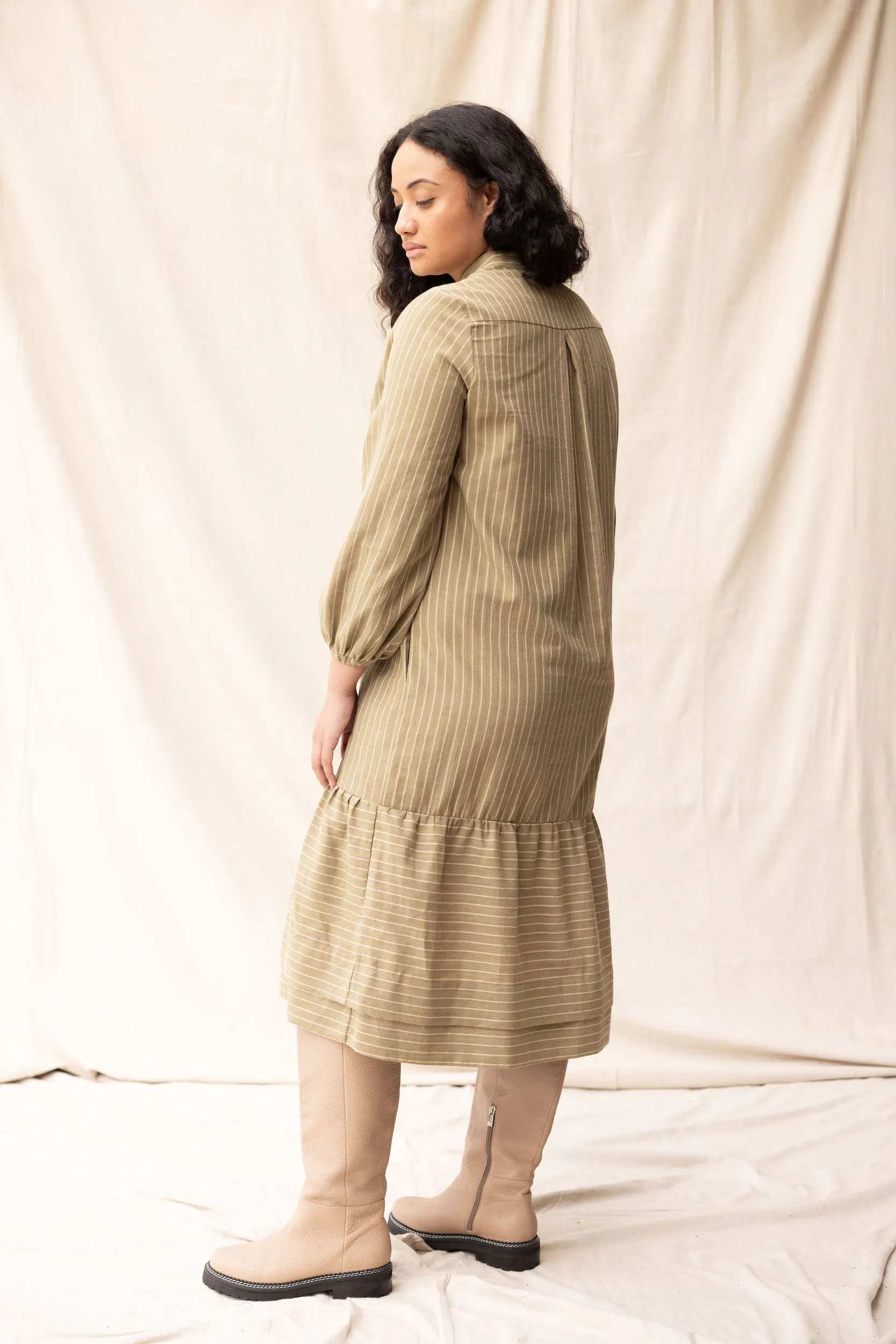 Camille Dress | Moss Stripe sold by ReCreate product image thumbnail 4