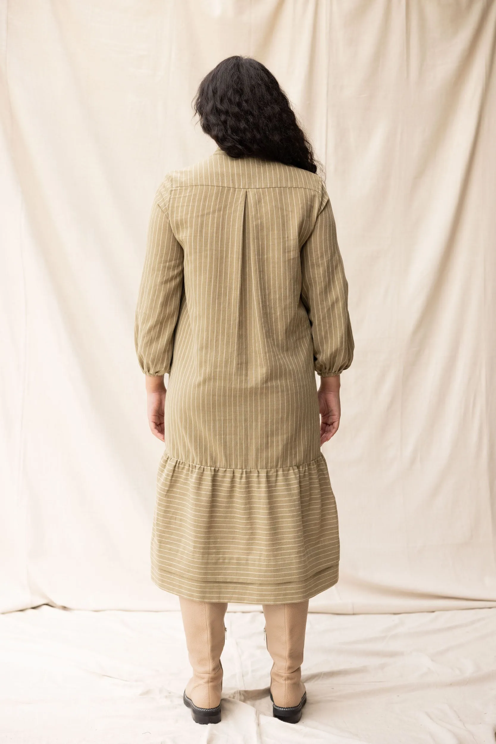 Camille Dress | Moss Stripe sold by ReCreate product image thumbnail 5
