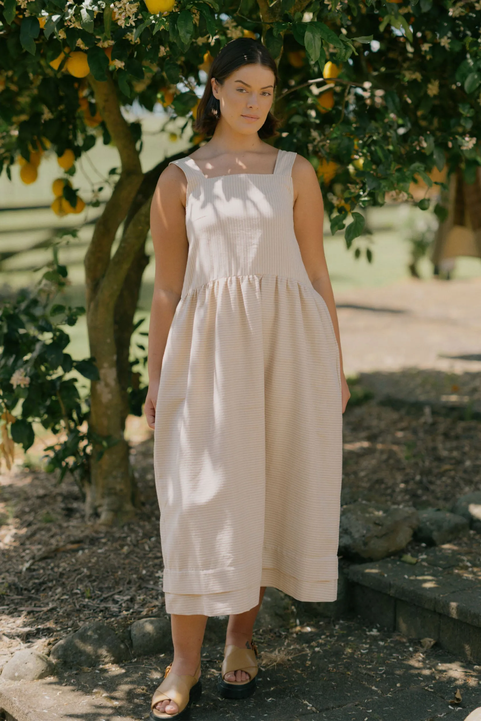 Ash Dress | Cream Stripe sold by ReCreate product image thumbnail 5