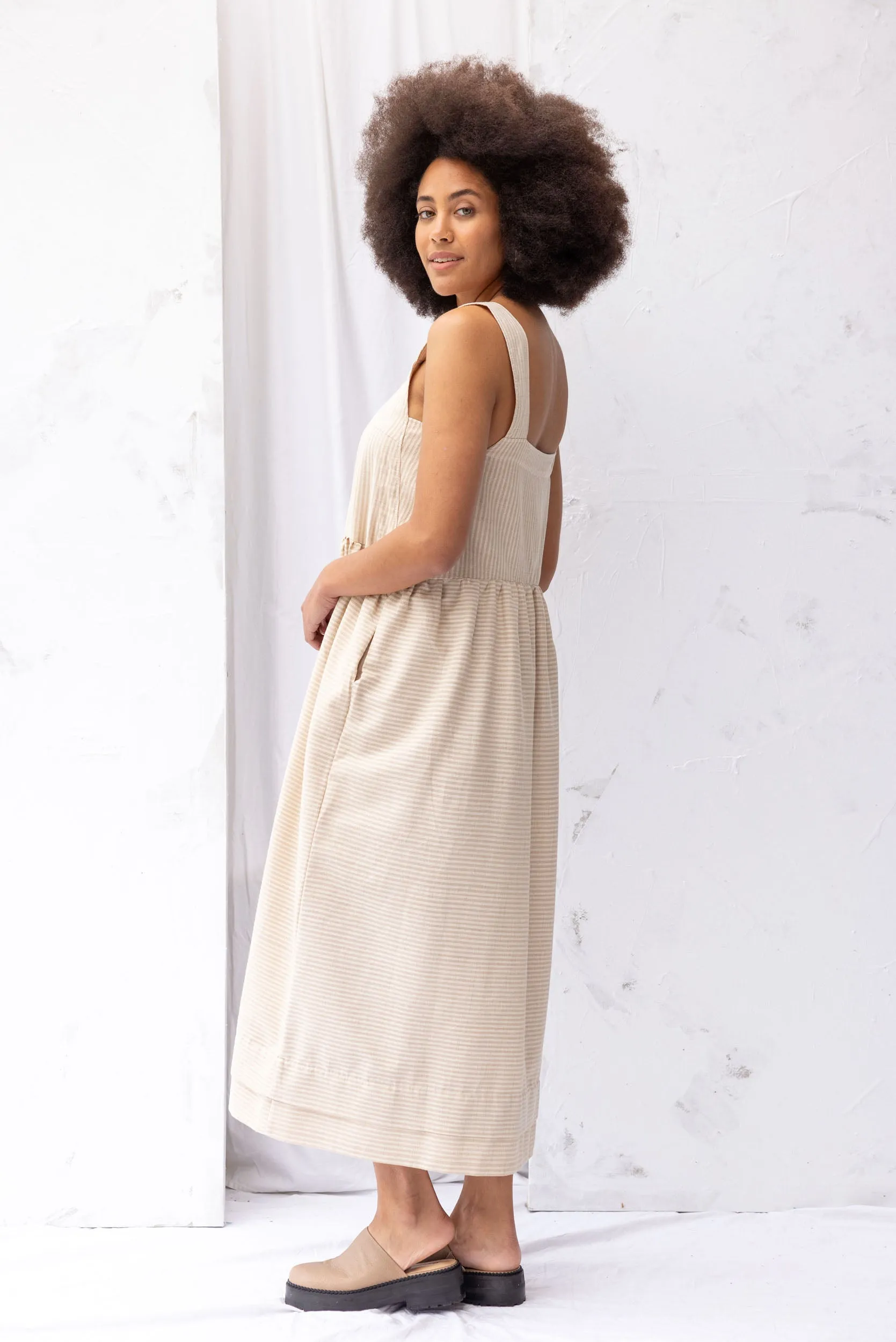 Ash Dress | Cream Stripe sold by ReCreate product image thumbnail 3