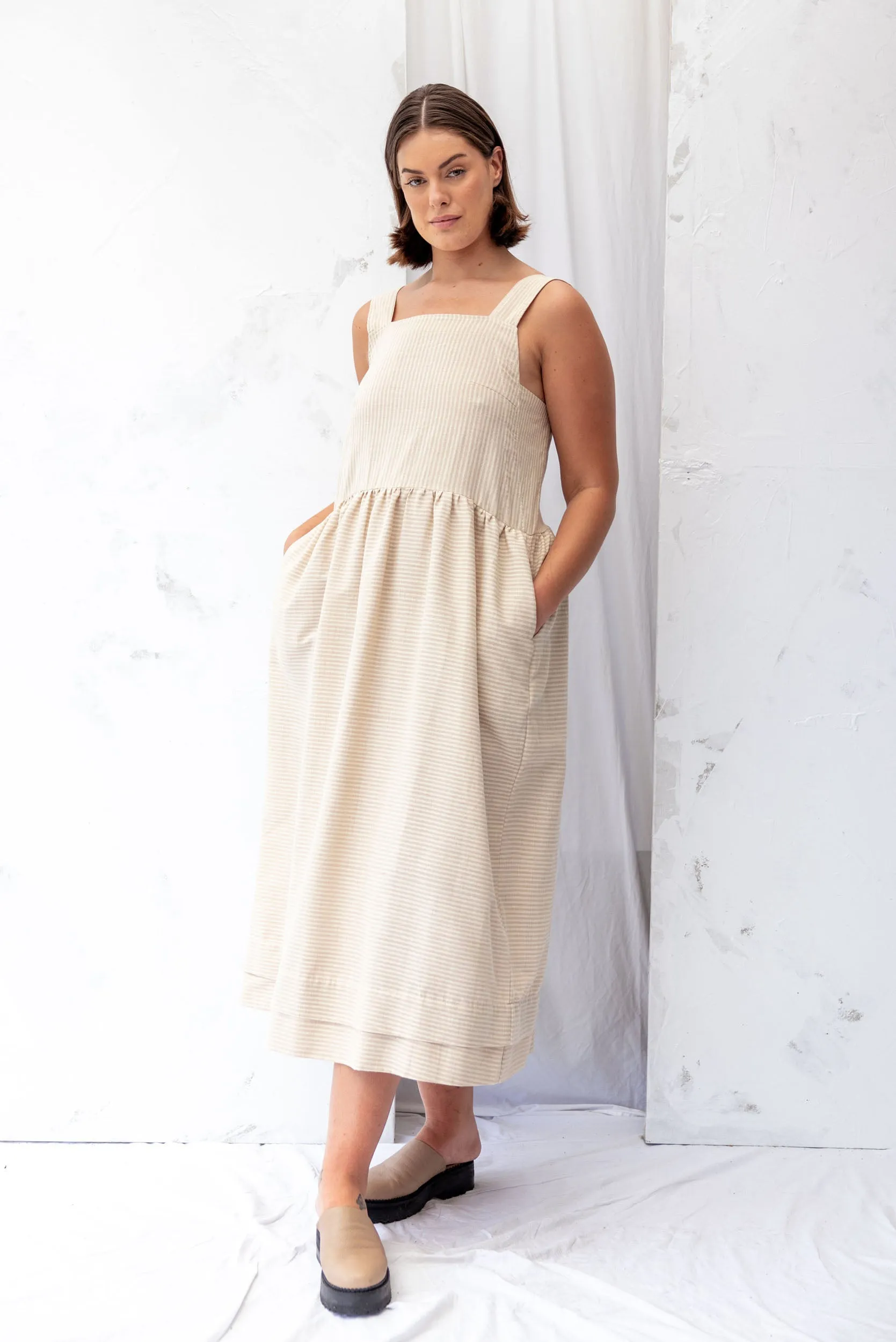 Ash Dress | Cream Stripe sold by ReCreate product image thumbnail 2