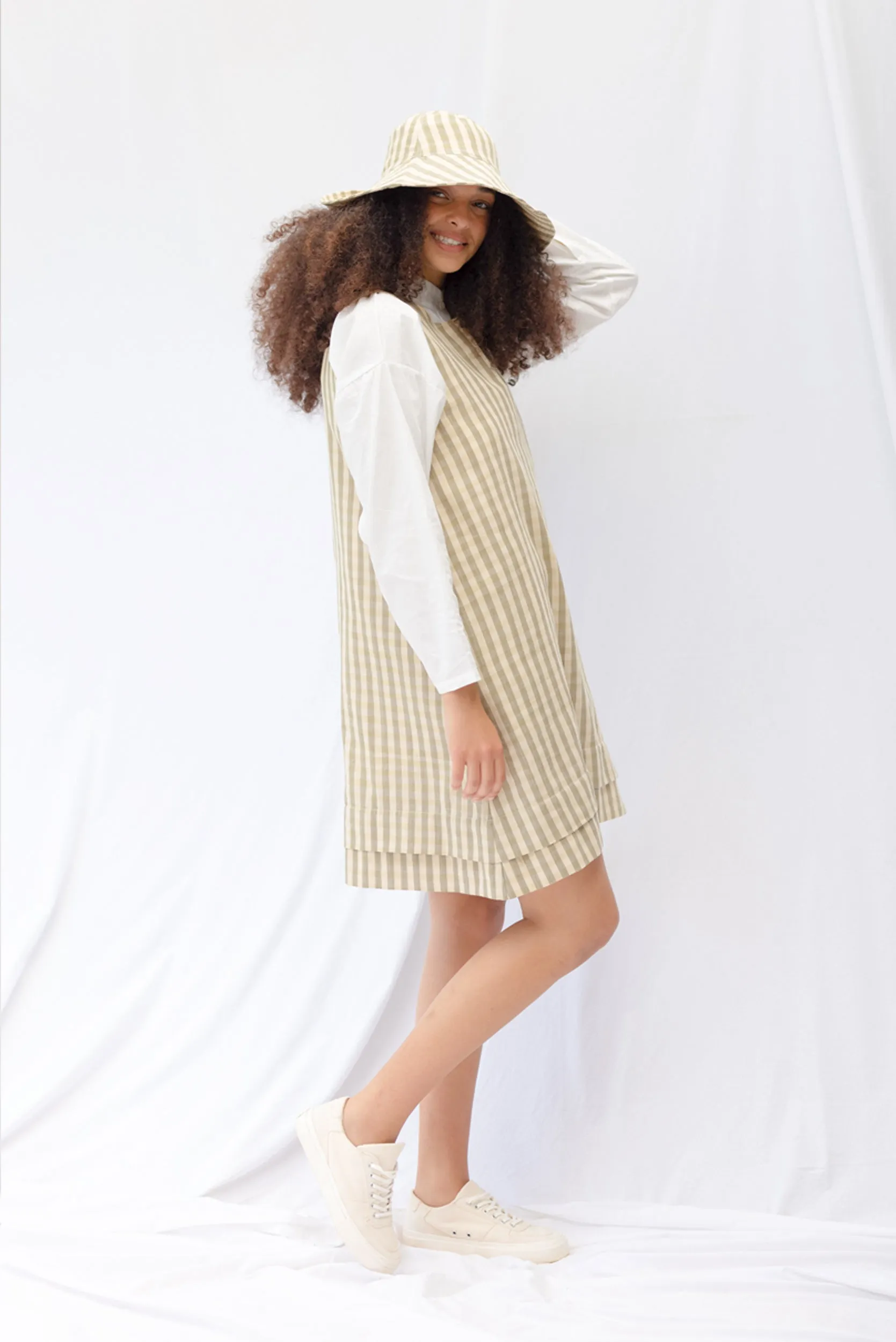 Contour Dress | Olive Gingham sold by ReCreate product image thumbnail 3