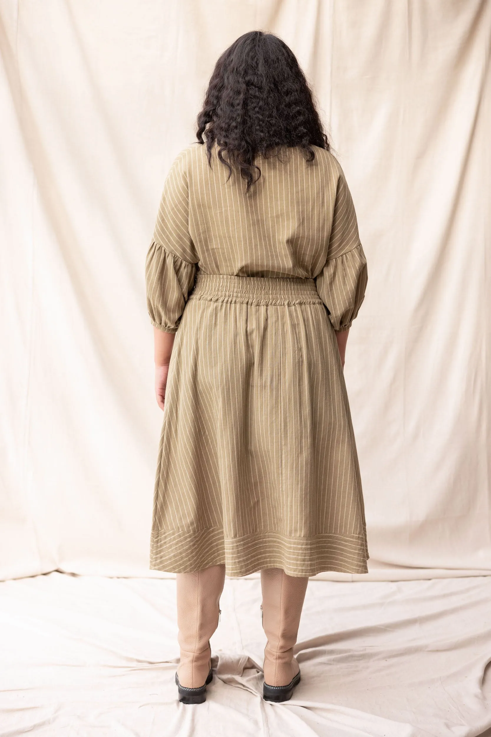 Cas Skirt | Moss Stripe sold by ReCreate product image thumbnail 3