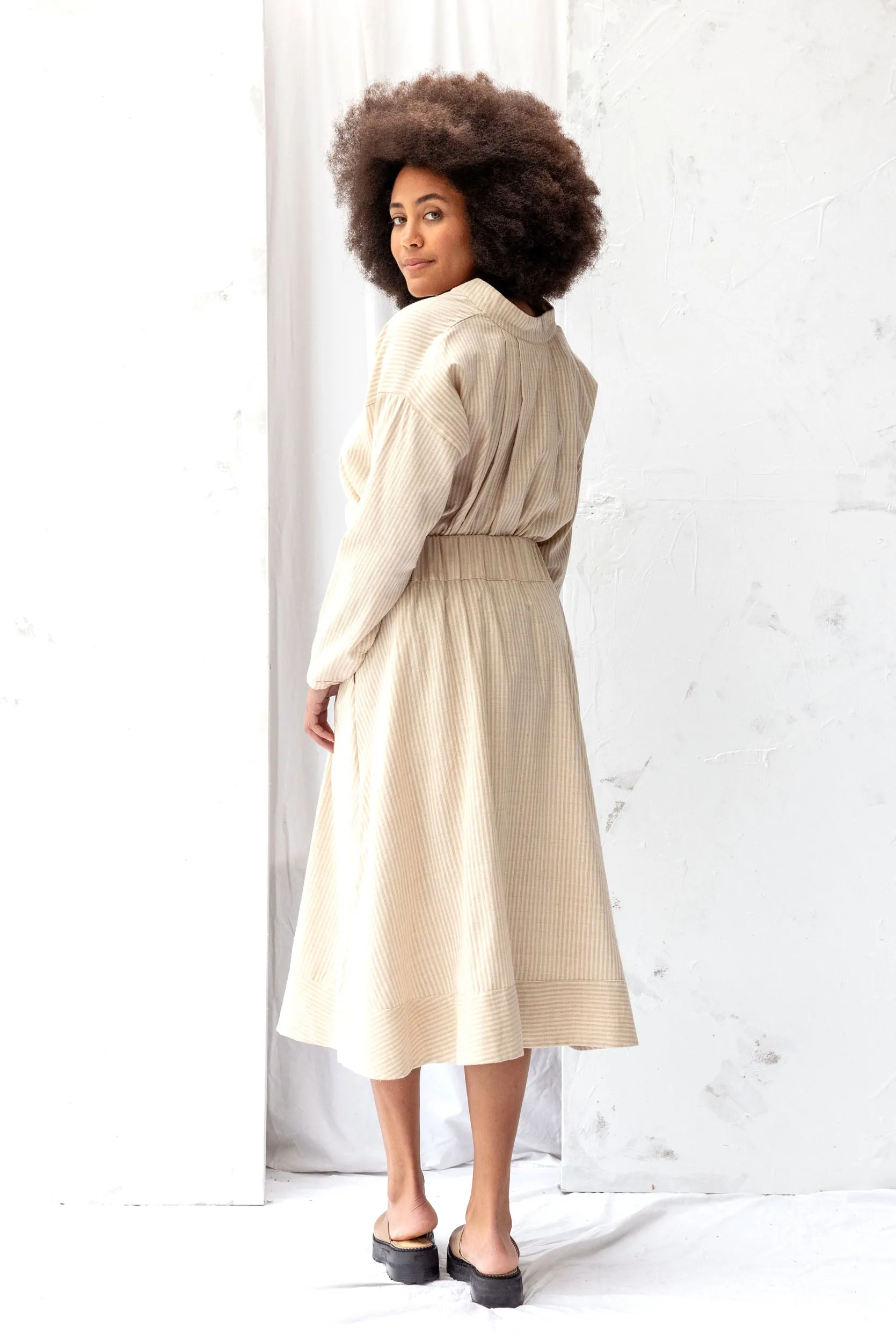 Cas Skirt | Cream Stripe (XS/M/XL only) sold by ReCreate product image thumbnail 4
