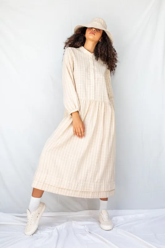 Otis Dress | Natural Gingham sold by ReCreate