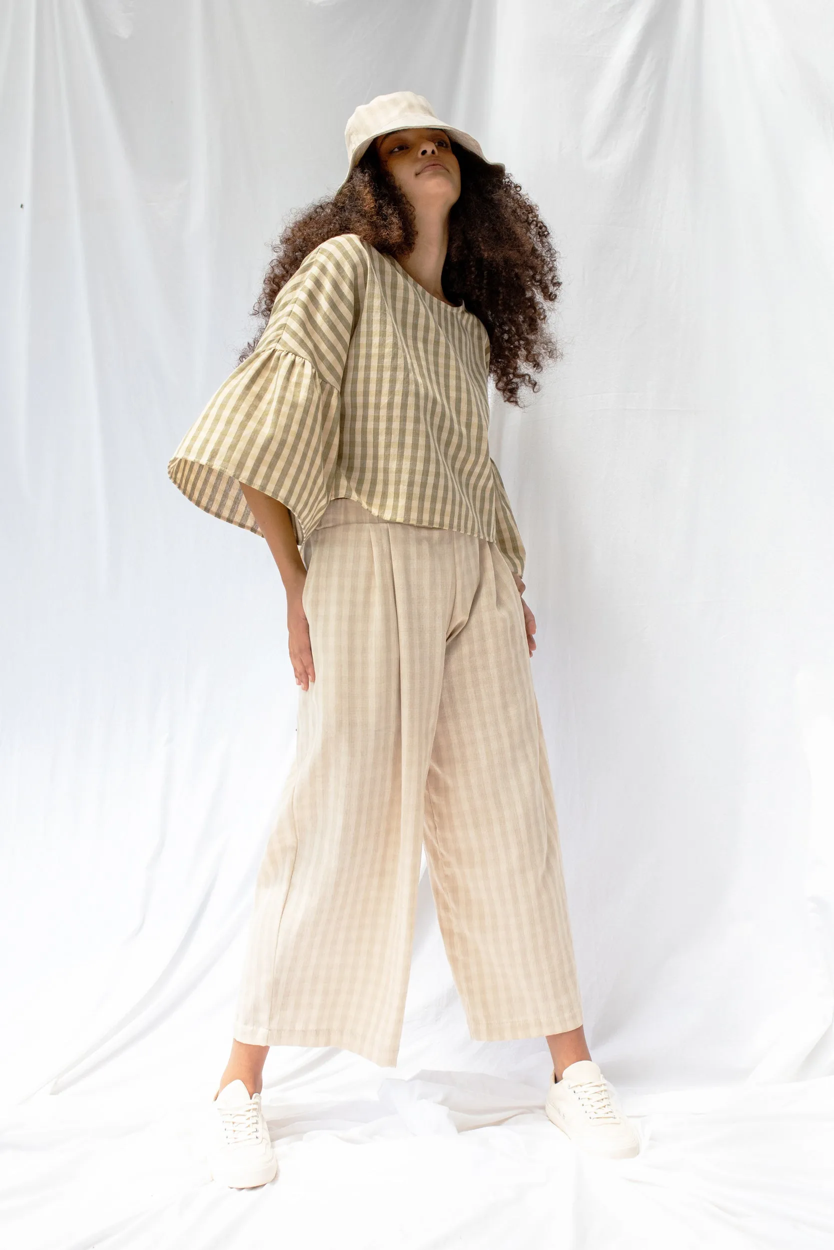 Friday Top | Olive Gingham (XS only) sold by ReCreate product image thumbnail 3