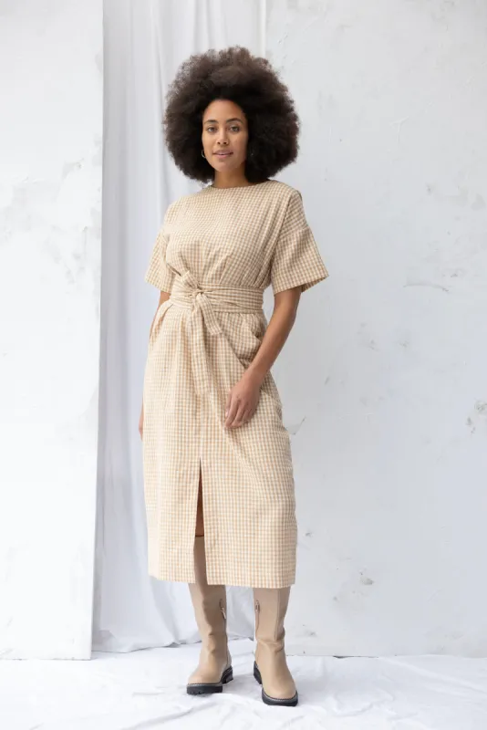 Array Dress | Brown Gingham (M only) sold by ReCreate