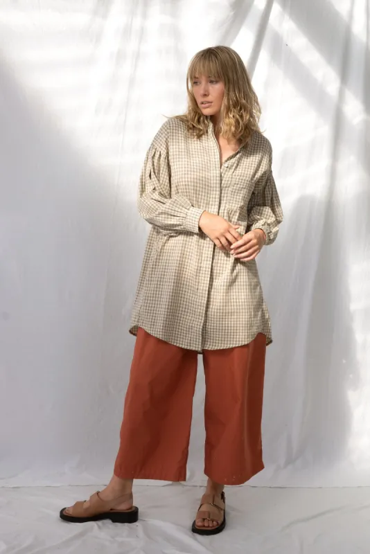 Poppy Shirt | Grey Gingham (S only) sold by ReCreate