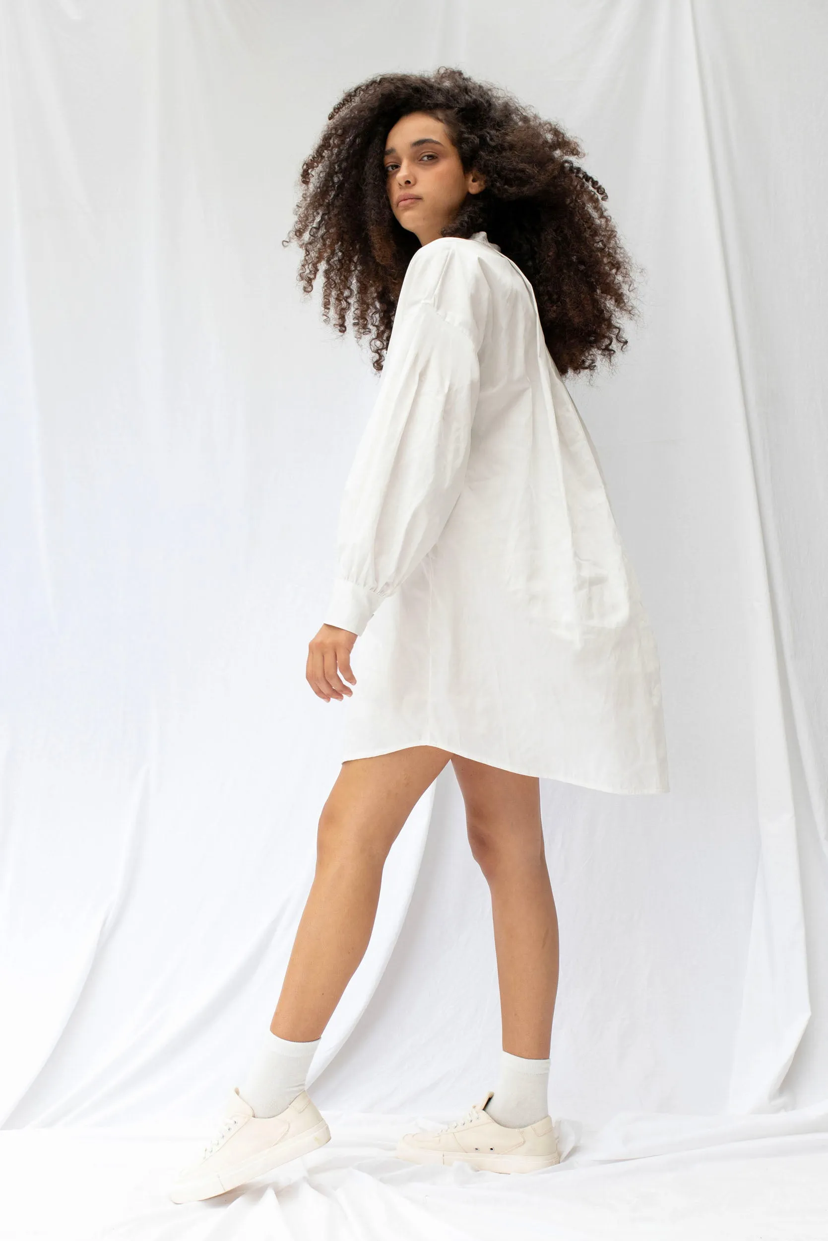 Found Shirt Dress | Chalk (L only) sold by ReCreate product image thumbnail 4