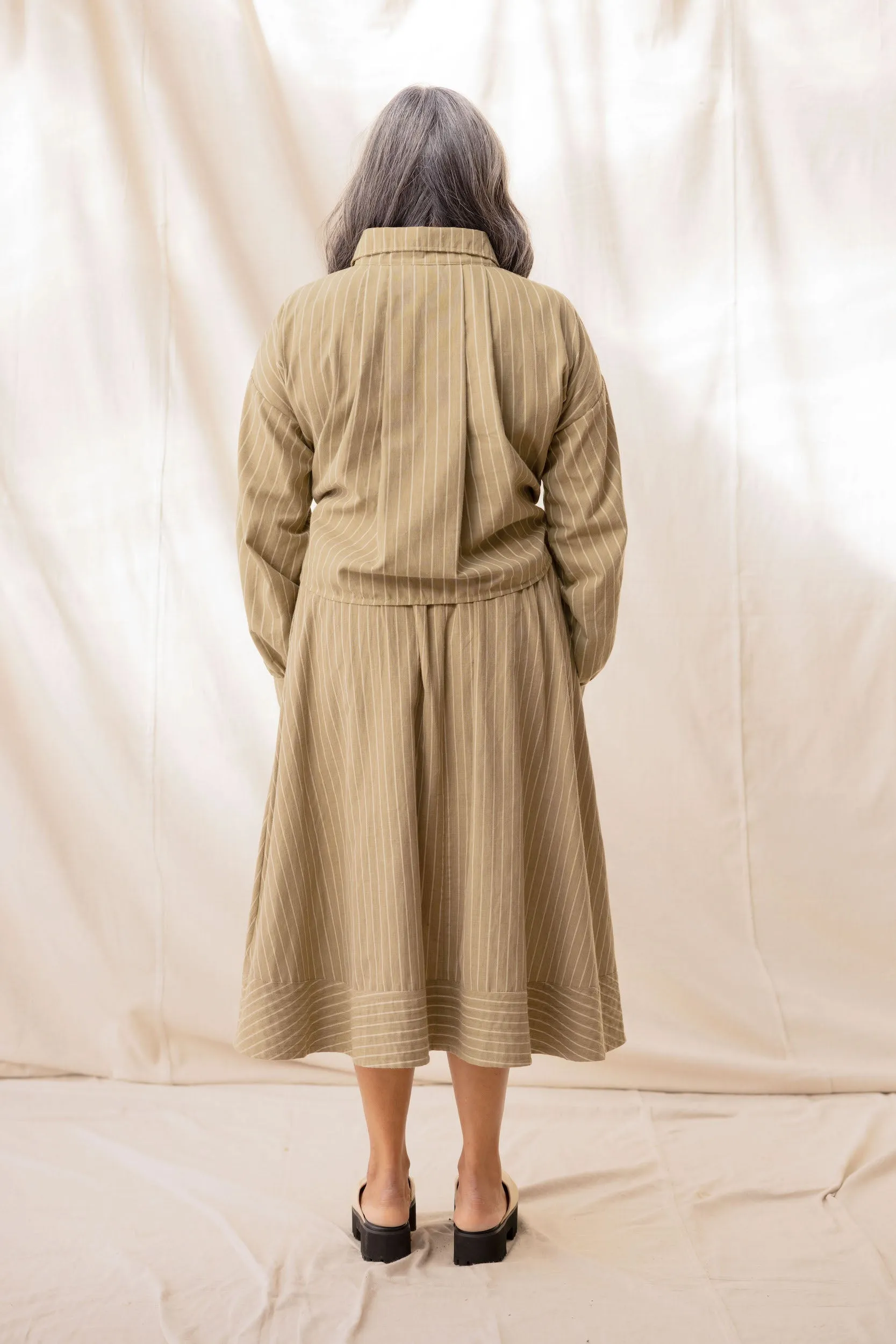 Boxy Shirt | Moss Stripe sold by ReCreate product image thumbnail 3