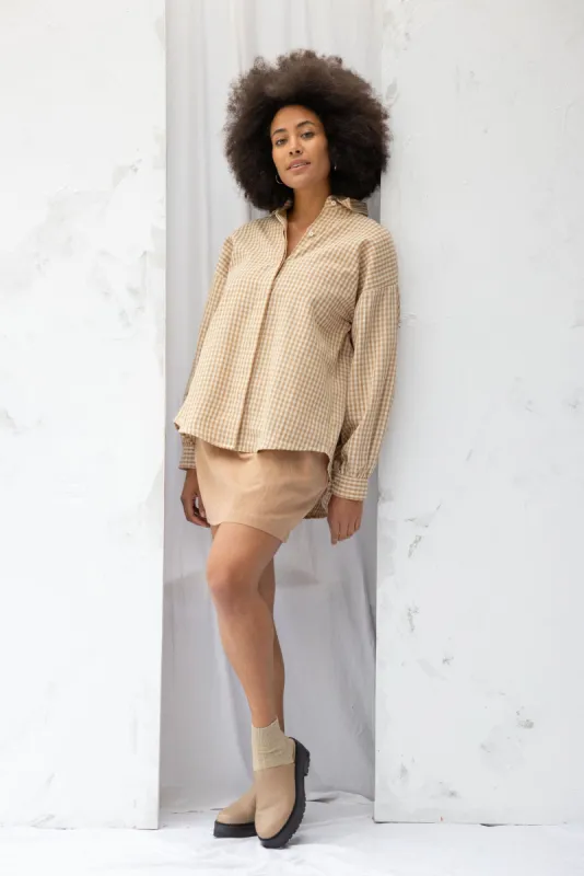 Found Shirt | Brown Gingham (XL only) sold by ReCreate