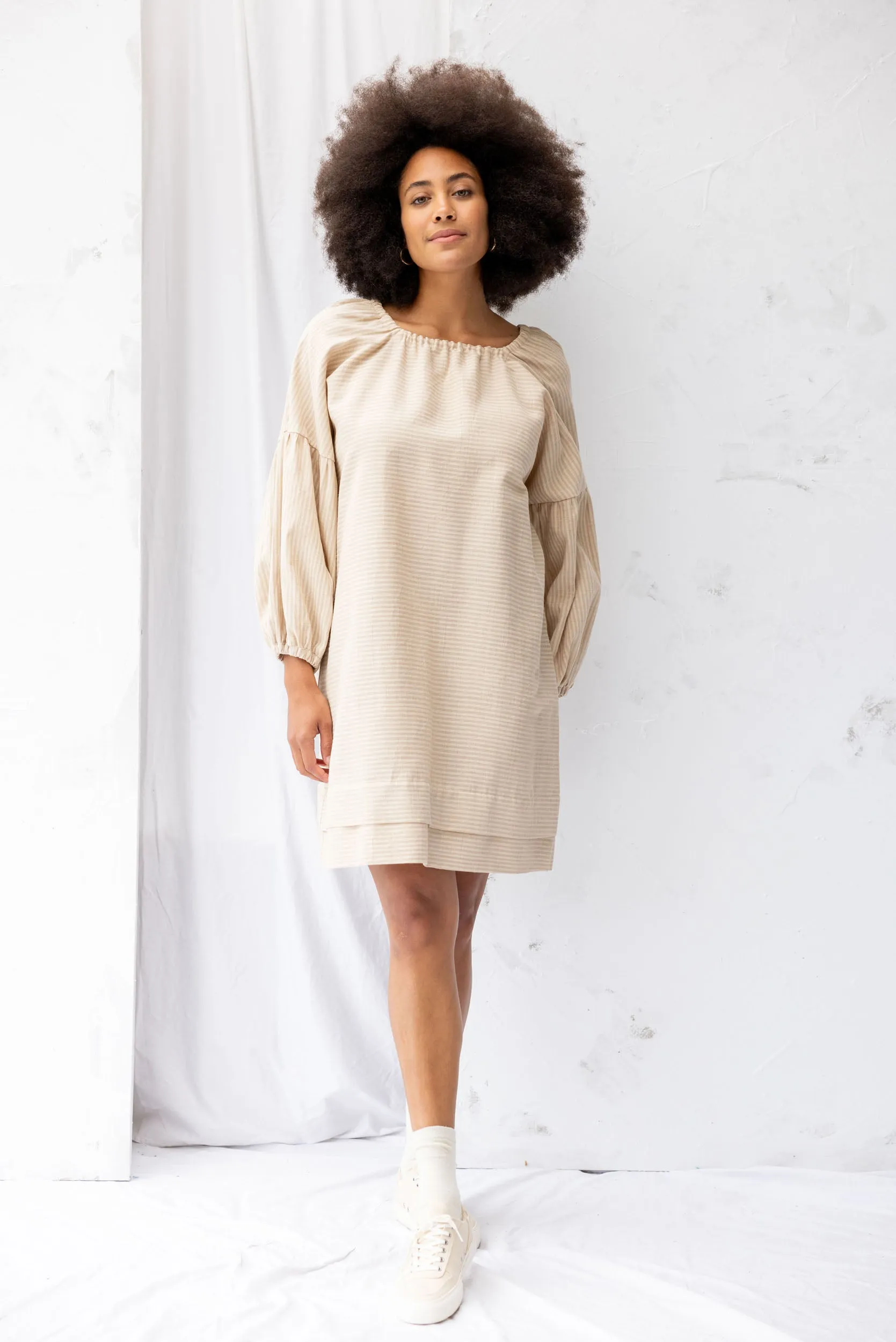 Mahina Dress | Cream Stripe sold by ReCreate