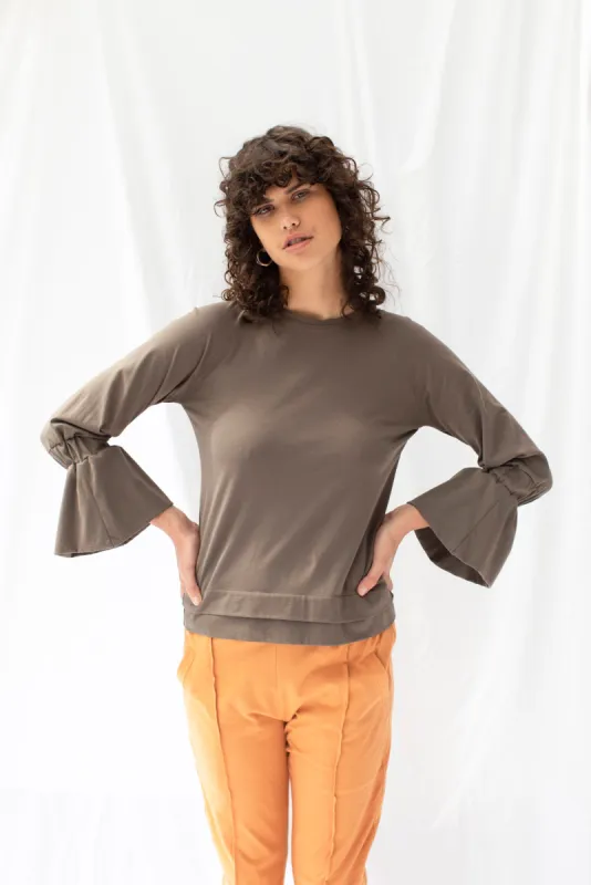 Transit Top | Taupe | S sold by ReCreate
