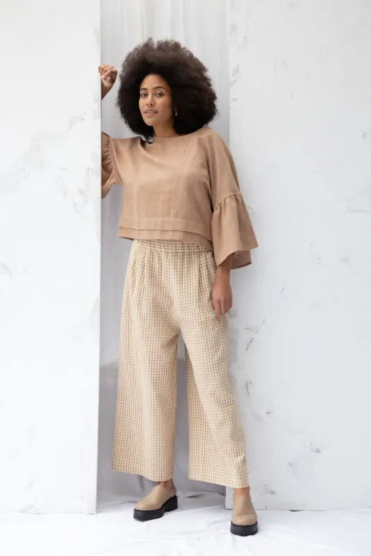 Harry Pant | Brown Gingham | XL sold by ReCreate