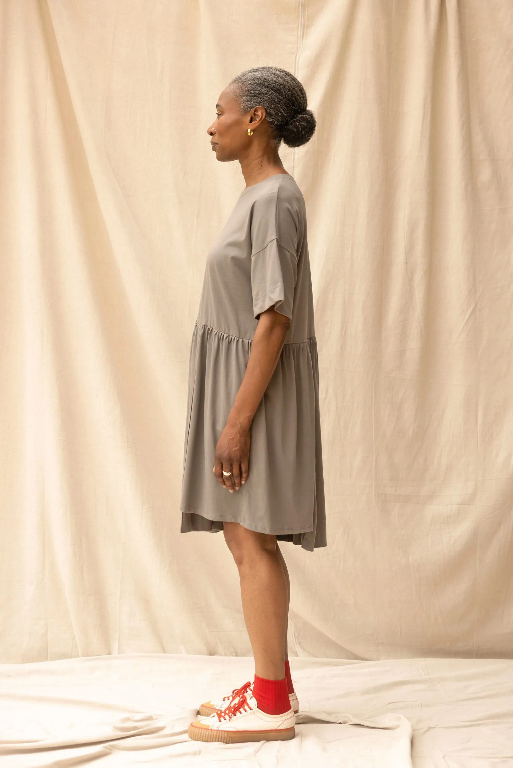 Hobby Dress | Grey Sage | S sold by ReCreate product image thumbnail 4