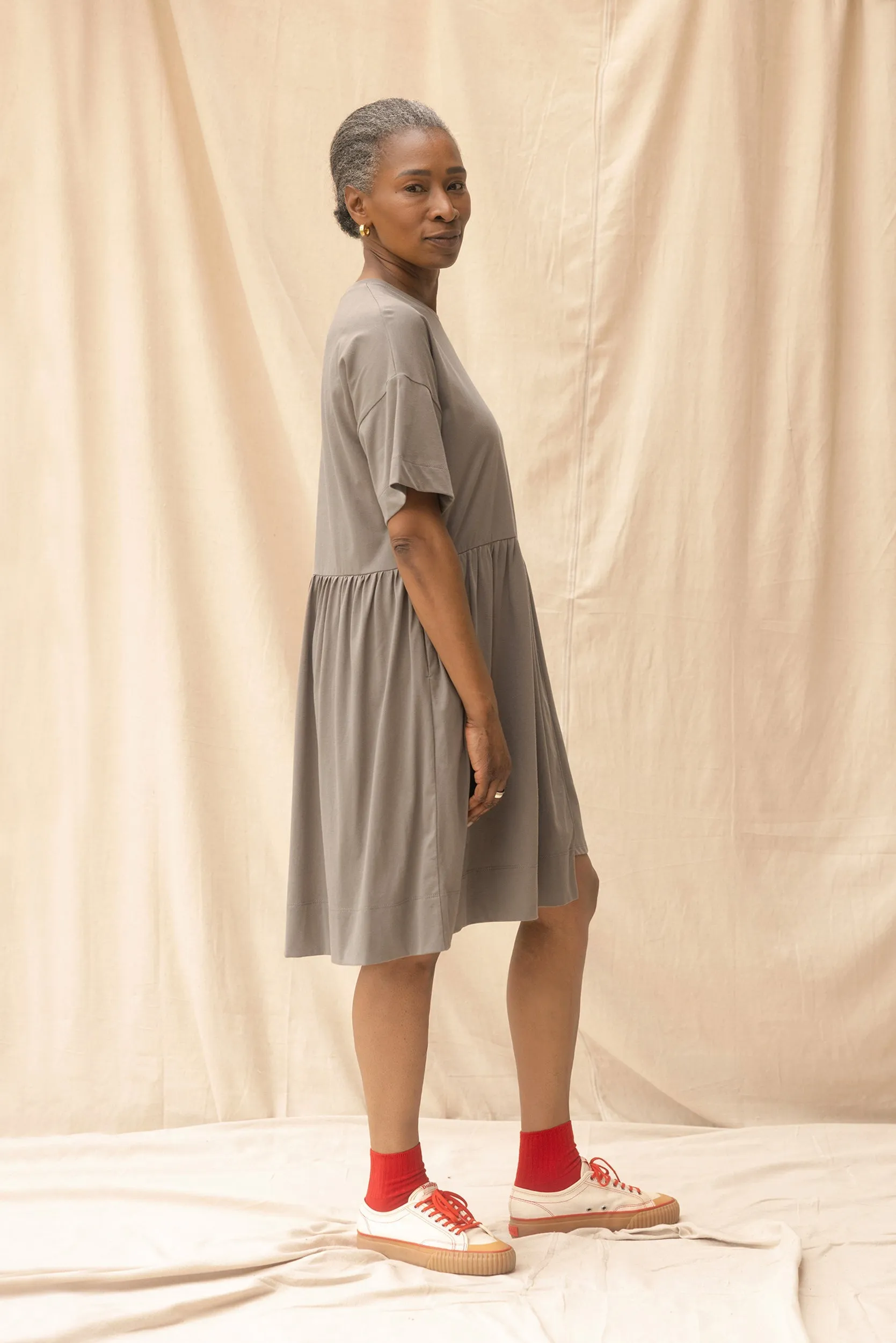 Hobby Dress | Grey Sage | S sold by ReCreate product image thumbnail 3