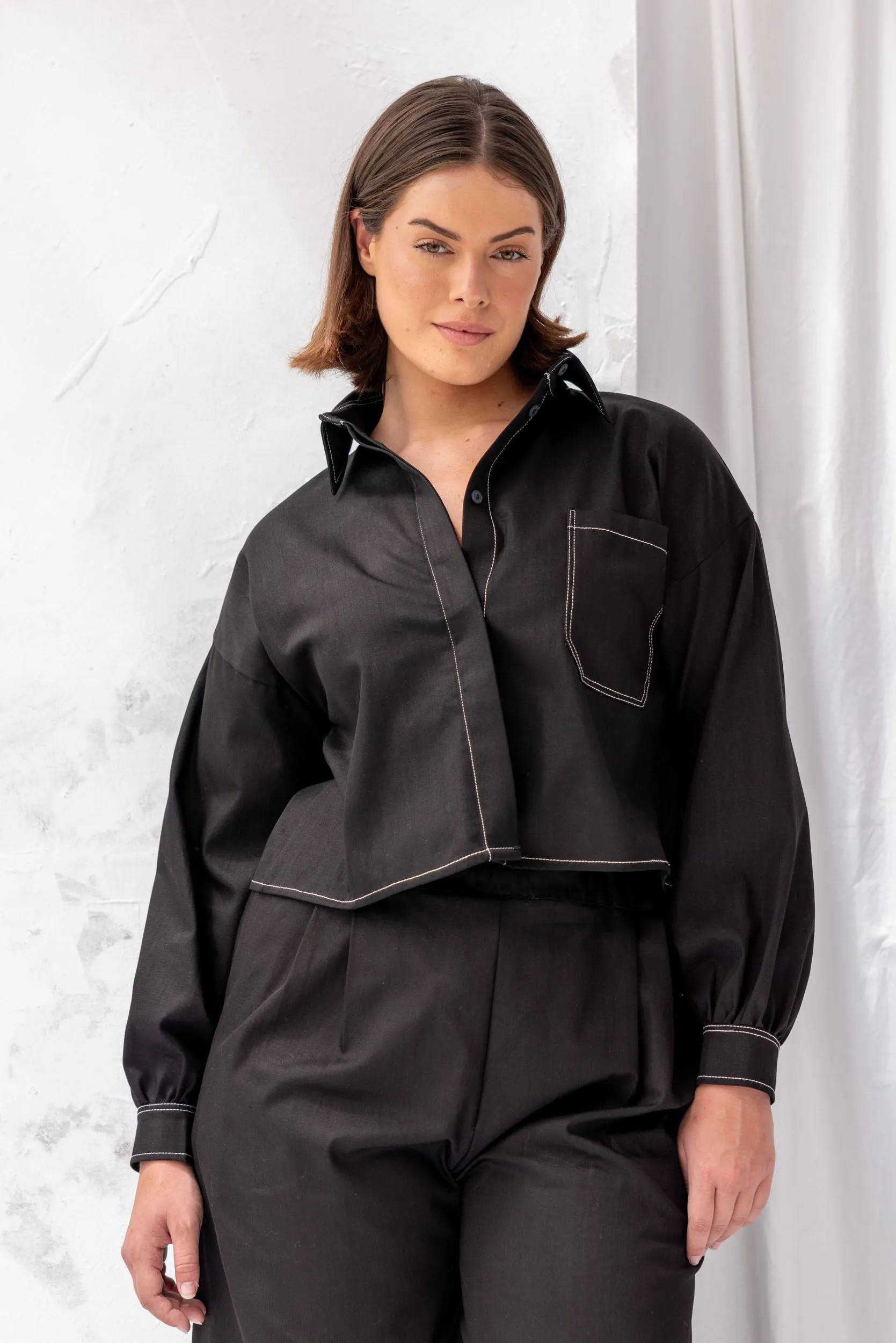 Boxy Shirt | Black | S sold by ReCreate product image thumbnail 2