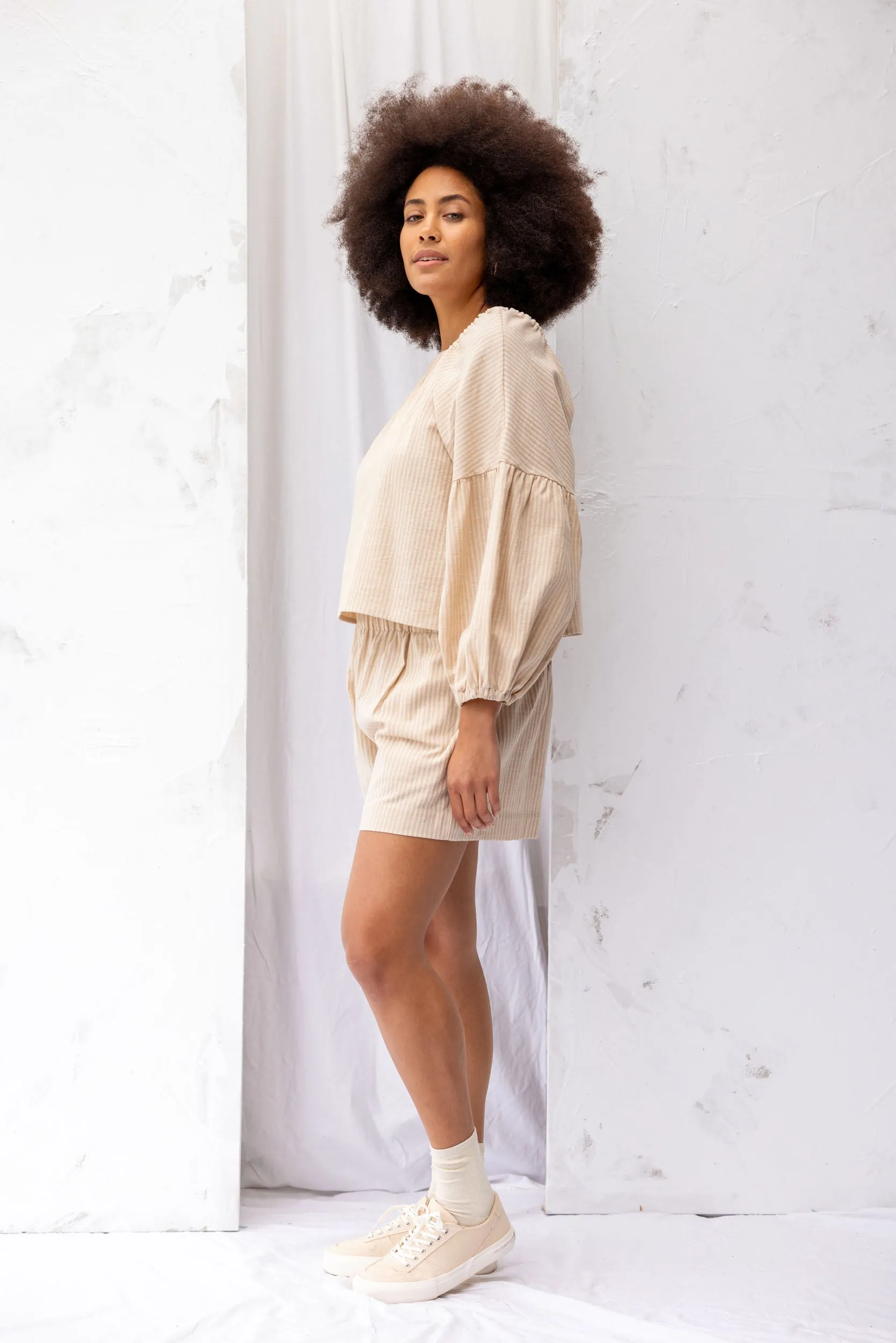 All-Day Shorts | Cream Stripe | L sold by ReCreate product image thumbnail 3