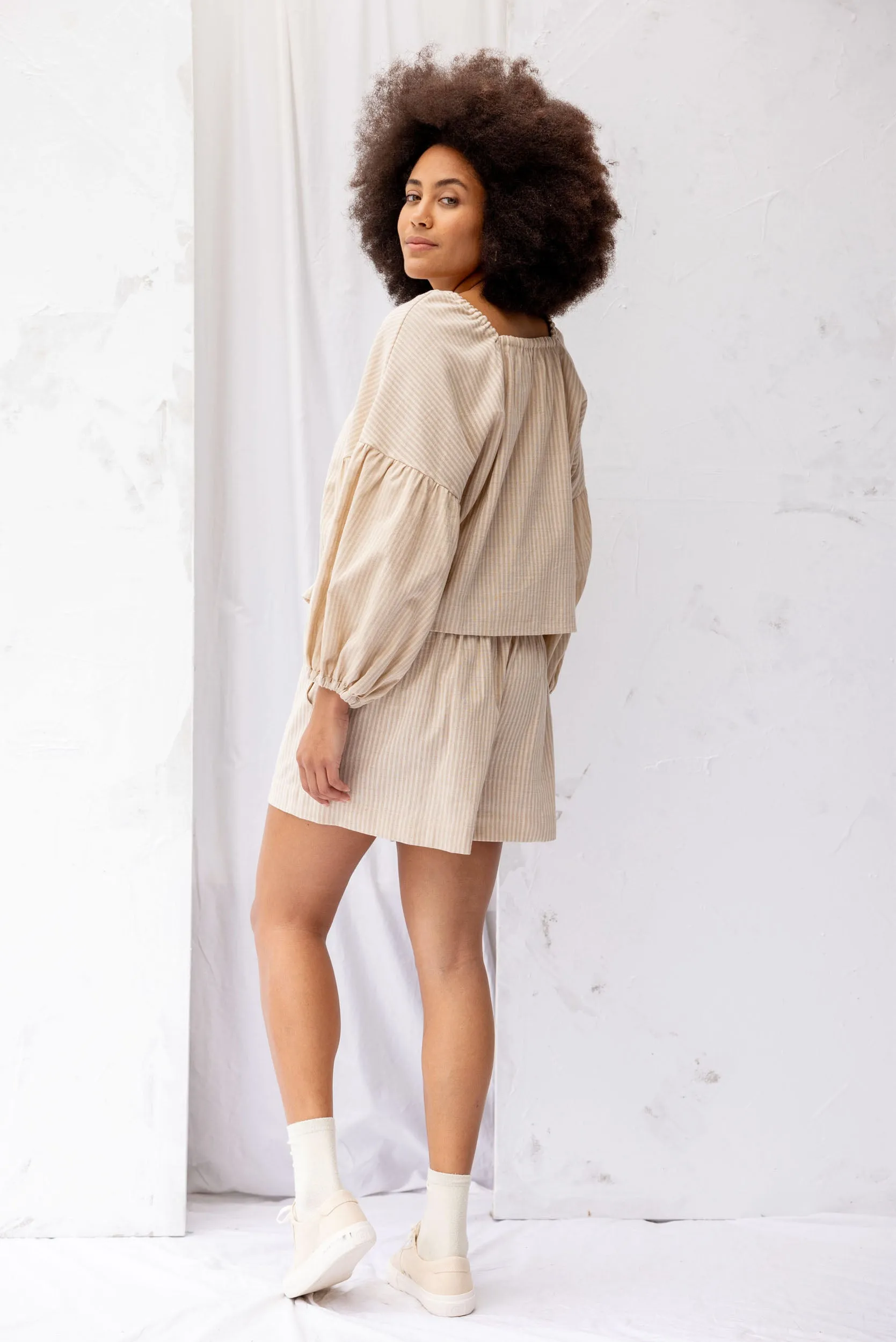 All-Day Shorts | Cream Stripe | L sold by ReCreate product image thumbnail 4