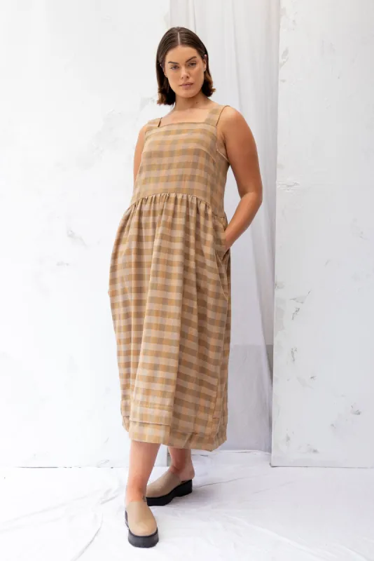Ash Dress | Earth Check | M sold by ReCreate