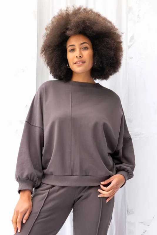 Around Sweatshirt | Charcoal | S sold by ReCreate