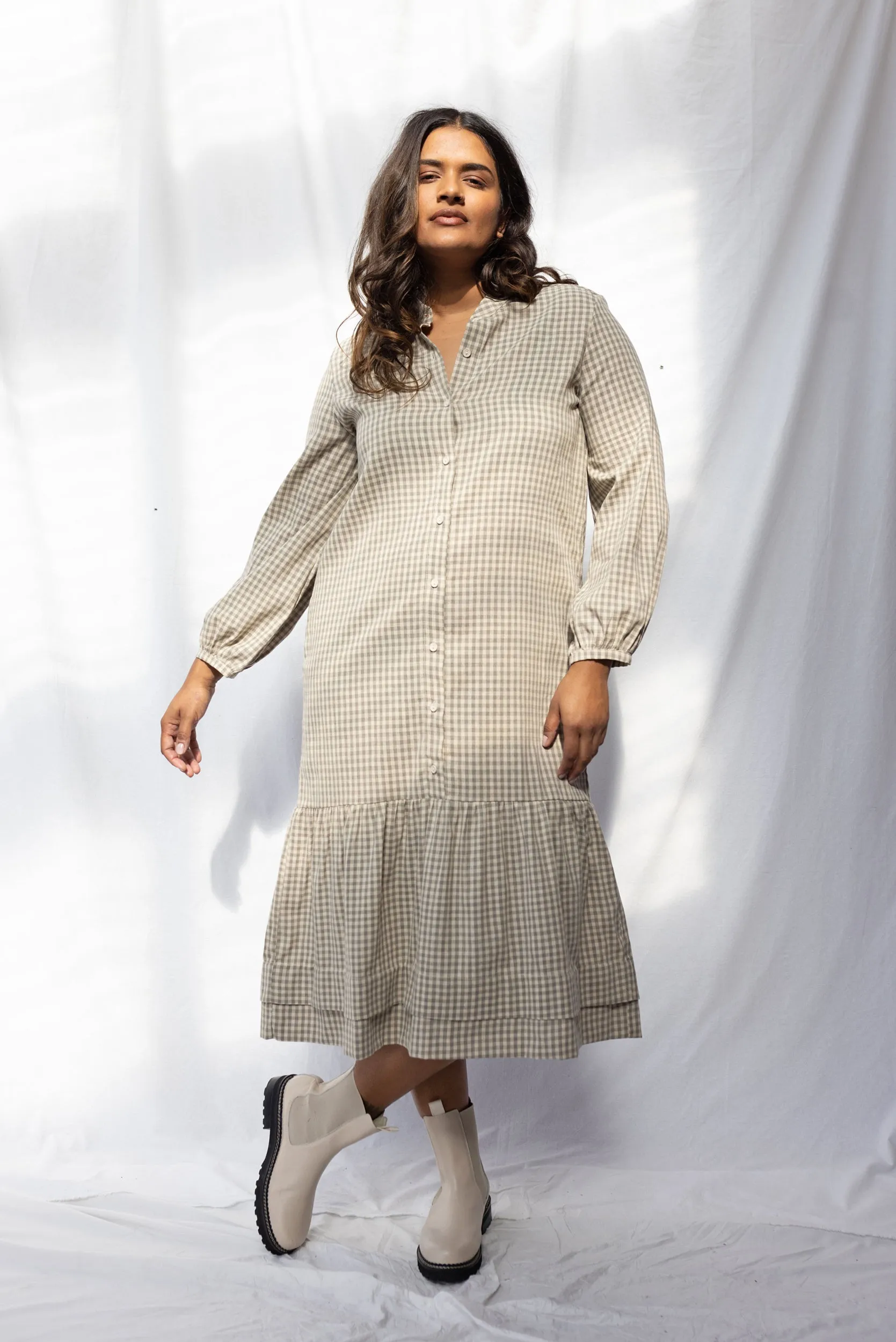 Camille Dress | Grey Gingham | XL sold by ReCreate product image thumbnail 2