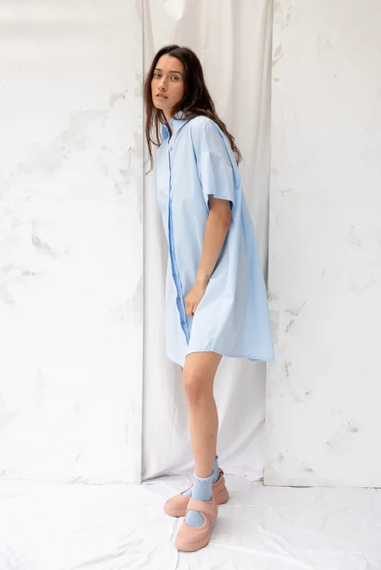 Cooper Shirt Dress | Sky Blue sold by ReCreate