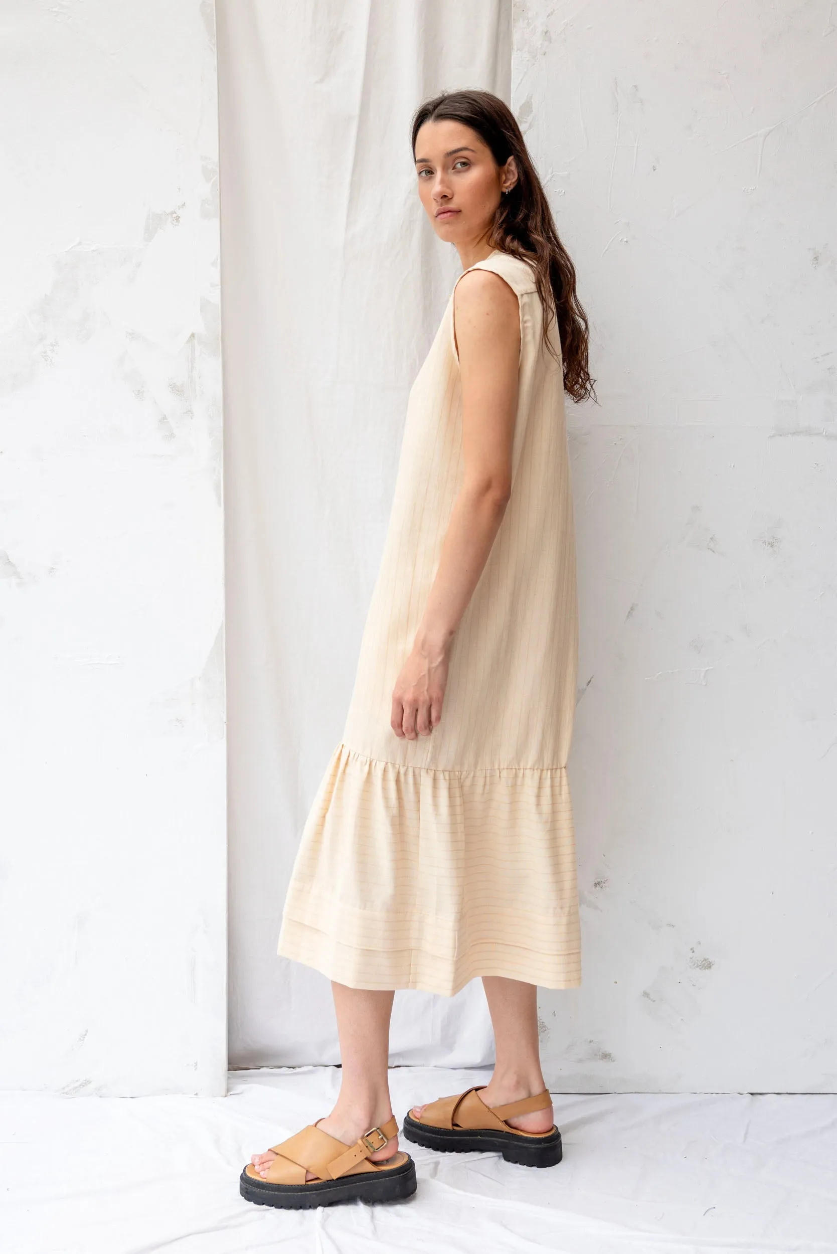 Cilou Dress | Natural Stripe sold by ReCreate product image thumbnail 5