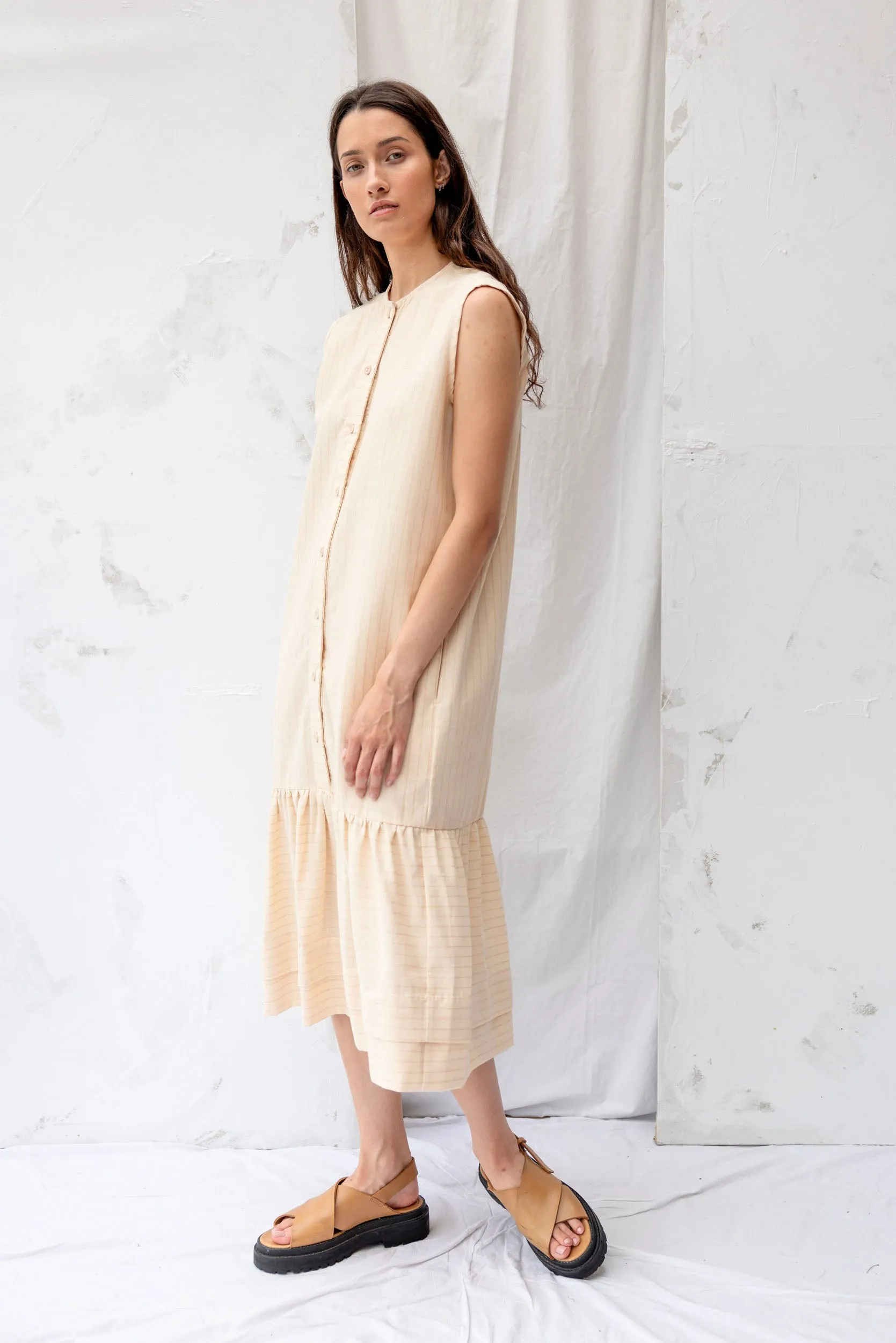 Cilou Dress | Natural Stripe sold by ReCreate product image thumbnail 3