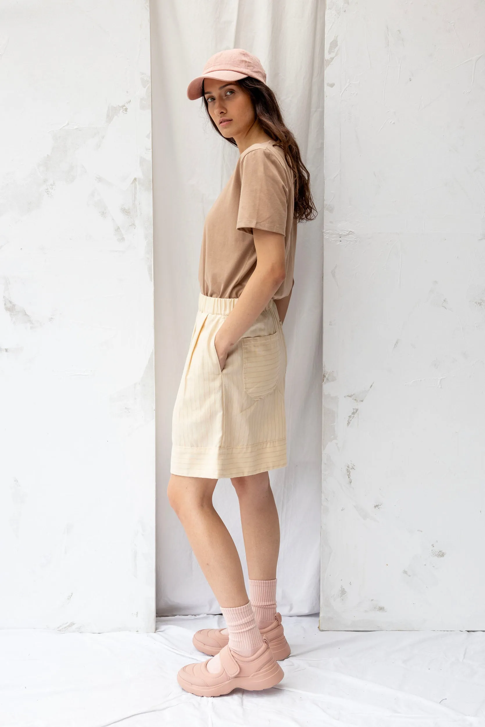 Tomorrow Shorts | Natural Stripe sold by ReCreate product image thumbnail 3