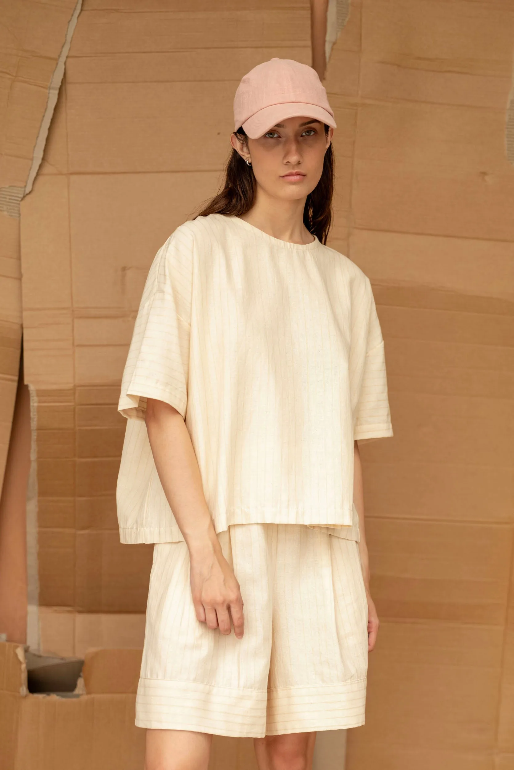 Joy Top | Natural Stripe sold by ReCreate