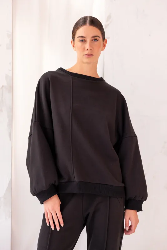 Around Sweatshirt | Black sold by ReCreate