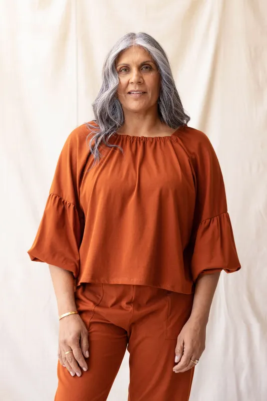 Mahina Top | Chestnut | M sold by ReCreate