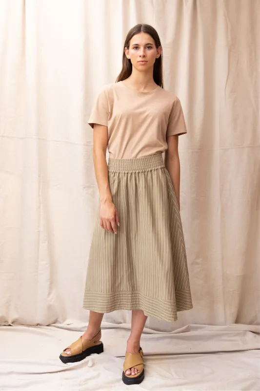 Cas Skirt | Moss Stripe | S sold by ReCreate