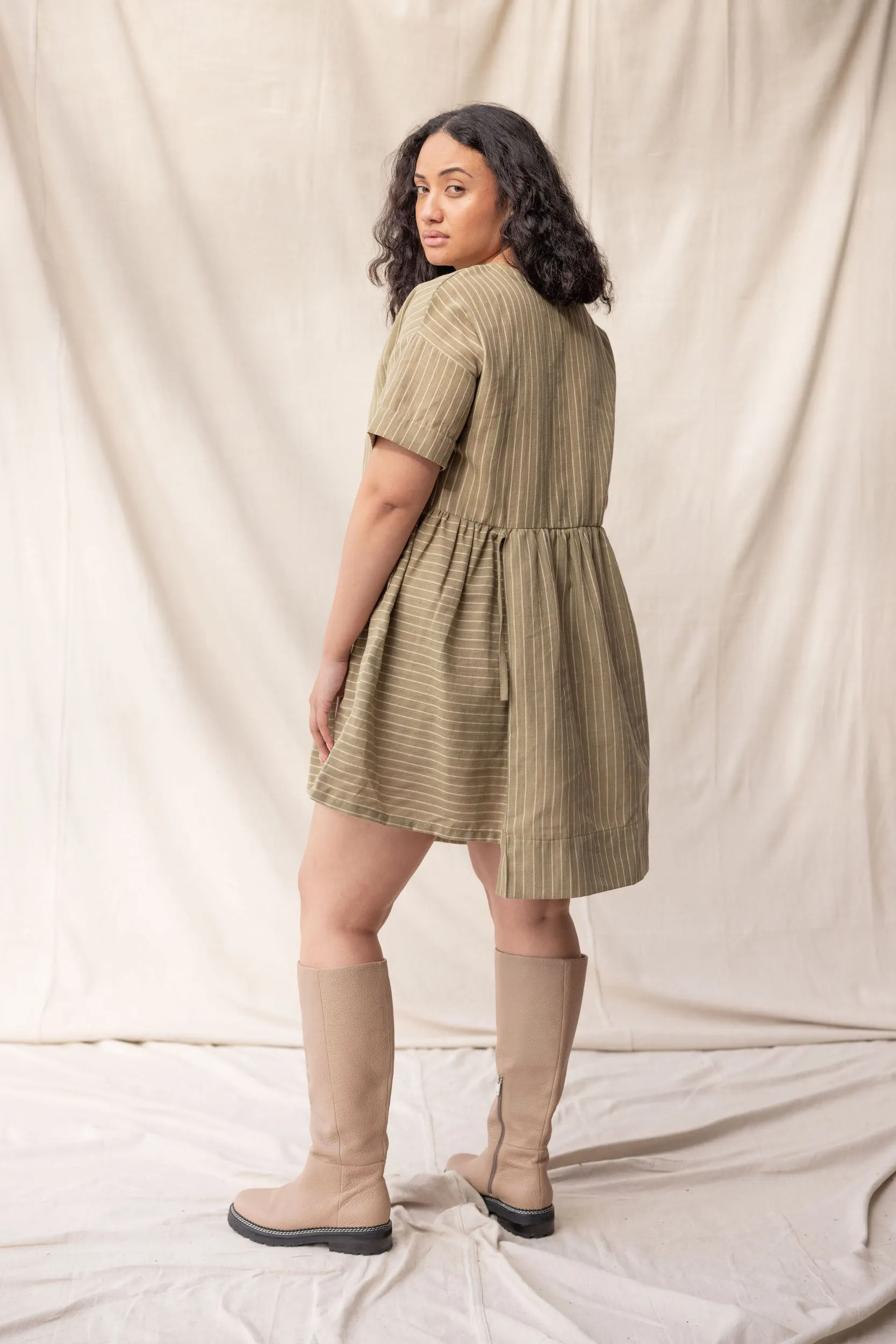 Hobby Dress | Moss Stripe | M sold by ReCreate product image thumbnail 4