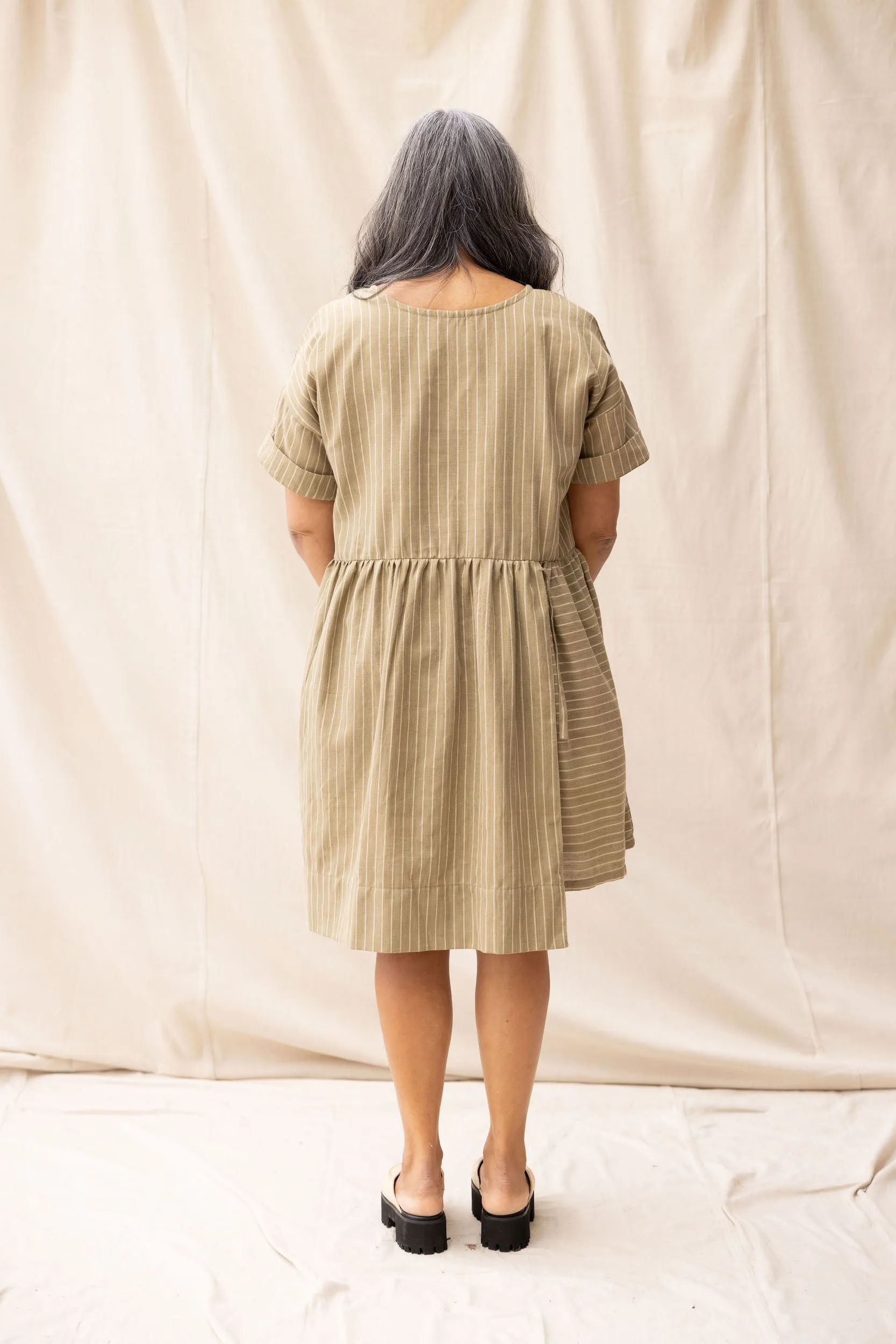 Hobby Dress | Moss Stripe | M sold by ReCreate product image thumbnail 5
