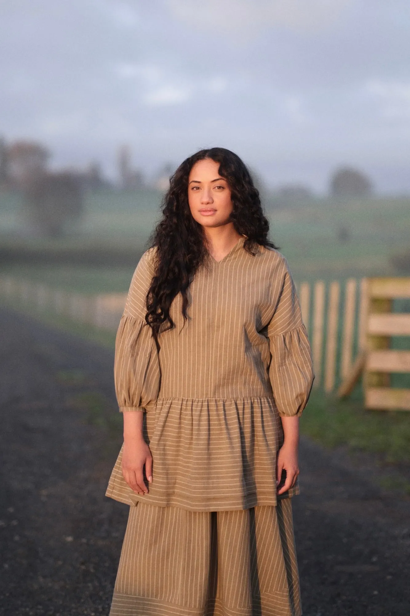 Hart Dress | Moss Stripe sold by ReCreate product image thumbnail 5