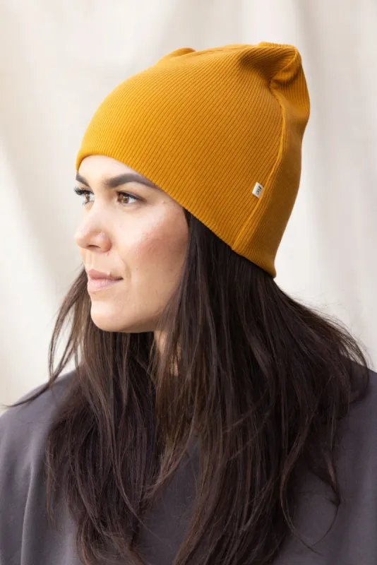 Rib Beanie | Marigold sold by ReCreate