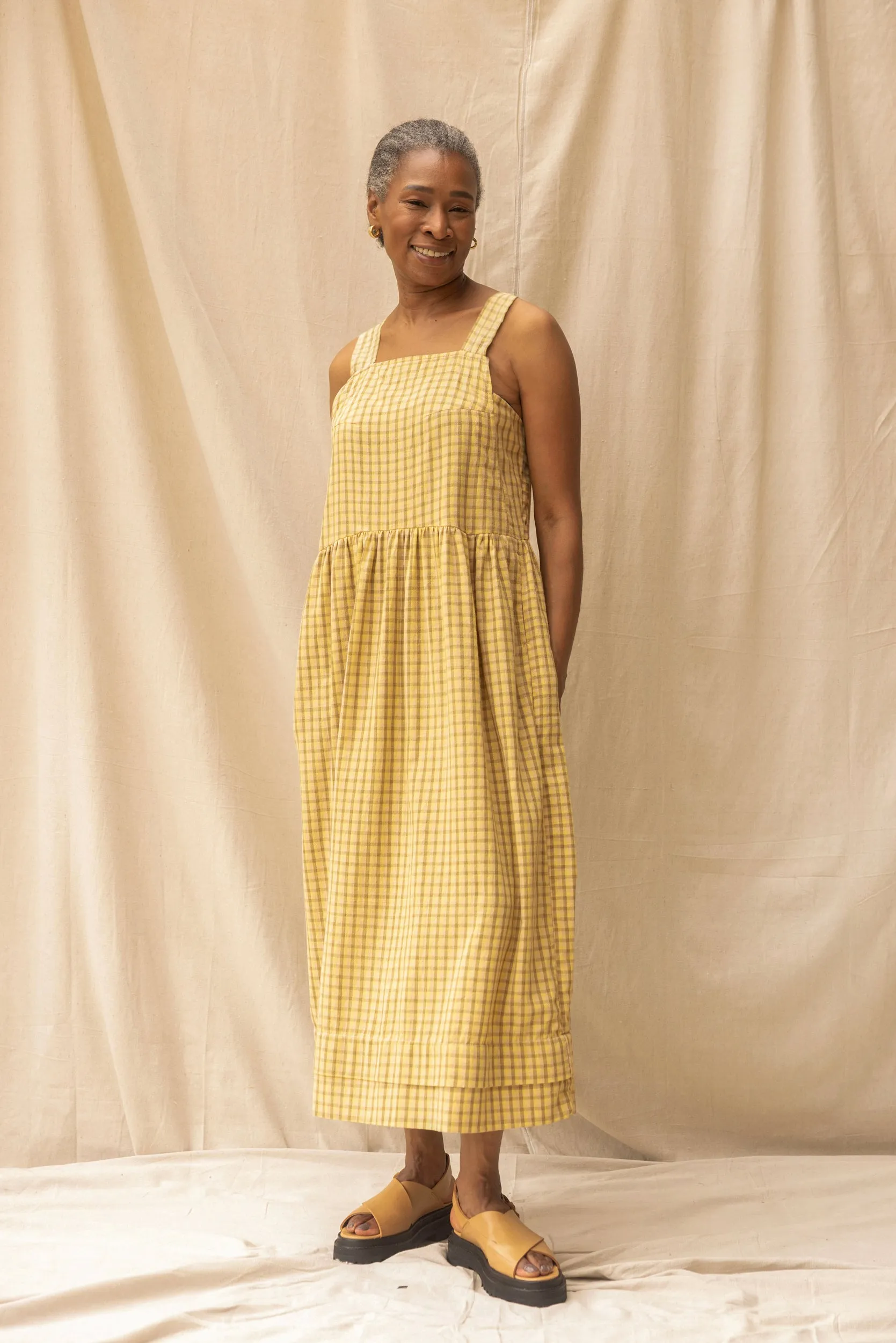 Ash Dress | Daisy Check (L only) sold by ReCreate