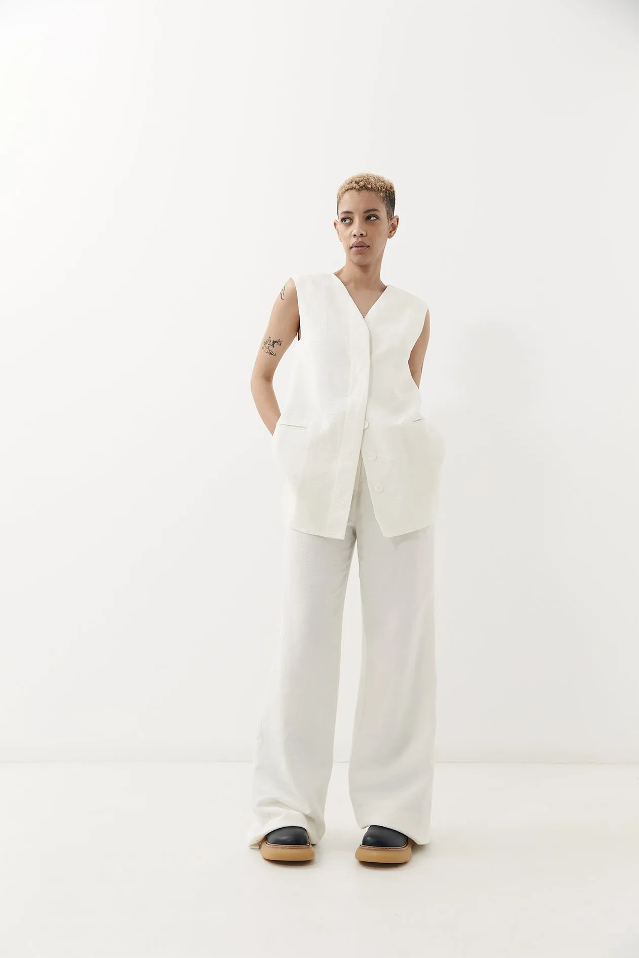 Bree Trouser White sold by Harris Tapper