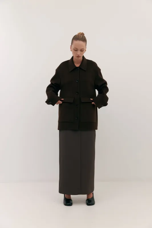 Everett Jacket Umber sold by Harris Tapper