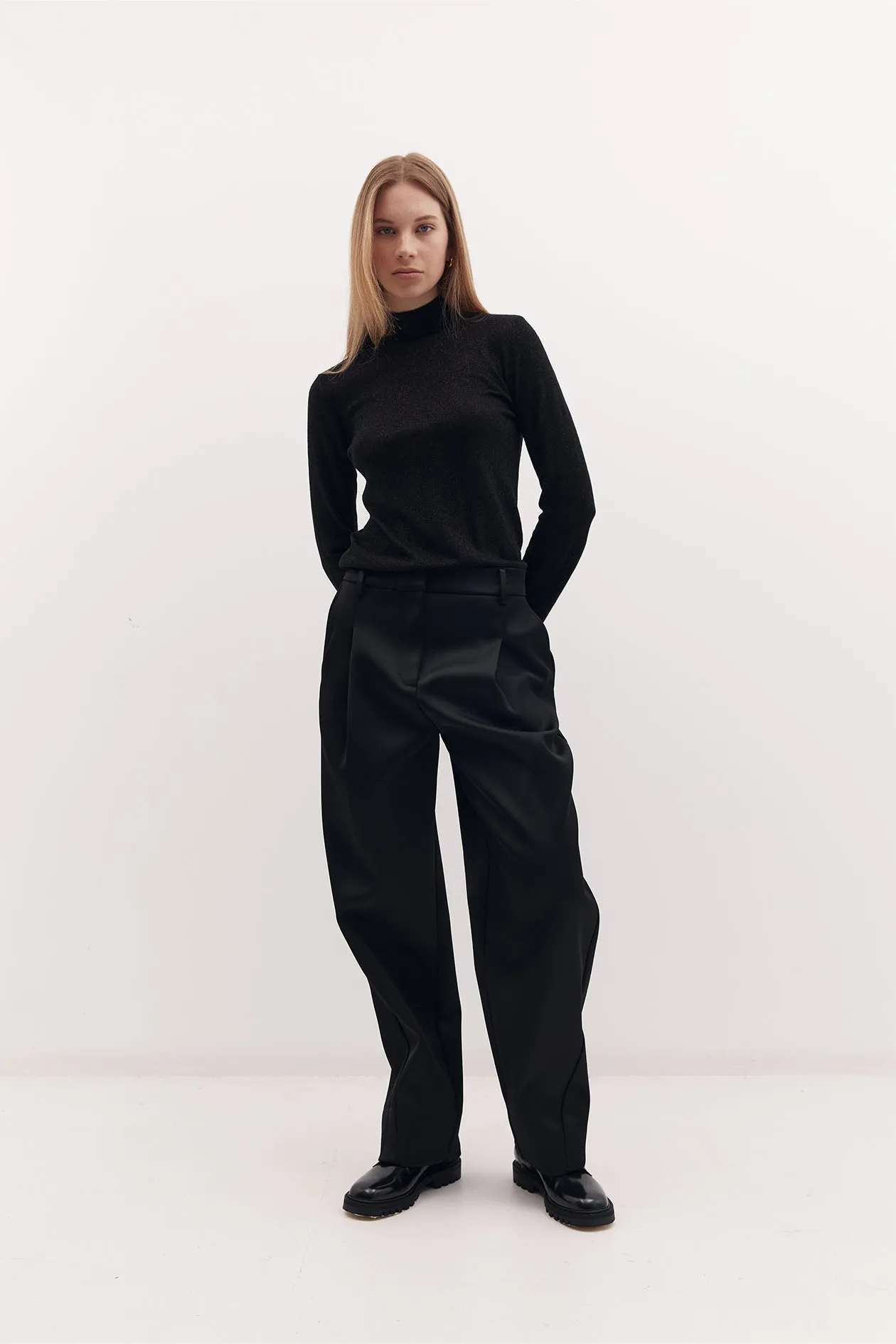 Abel Trouser in Bonded Satin sold by Harris Tapper product image thumbnail 3